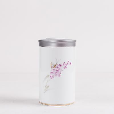 China Full Stocked Ceramic Porcelain Decal Tea Canister for sale