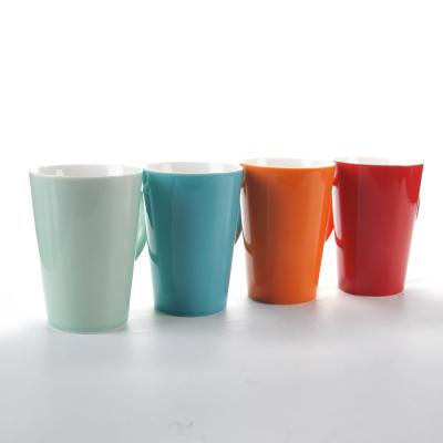 China Sustainable COLOR GLAZED CERAMIC LATTE MUG for sale