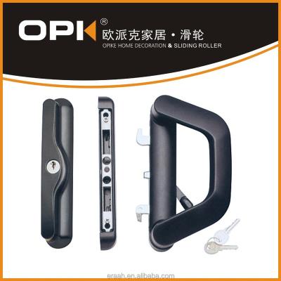 China Inset Type Door Black Sliding Door Lock With Key for sale