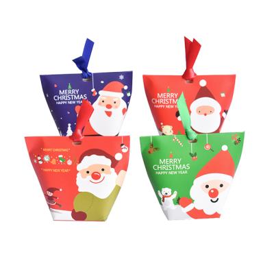 China Recycled Materials Custom Design Christmas Paper Wrapping Gift Box Christmas Candy Decoration Magnet Gift Box for sale