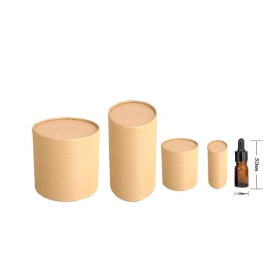 China Recyclable Custom Logo Kraft Paper Round Cylinder Essential Oil Paper Tube Packaging For Cosmetic for sale