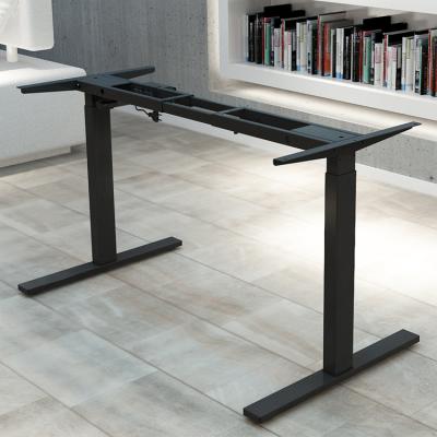 China Modern Metal Desk Motorized Steel Table Leg Adjustable Electric Metal Desk Frame Black for sale