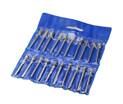 China Diamond Grinding Bits Head Mounted Burr Point Set For Long Life 20 Pcs 3mm Leg Jade Ceramic Jewelry Stone Grinding Cutting Polish for sale