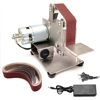 China 15 25 30 Mm Eco-friendly Mini Electric Belt Machine DIY Sander Polisher Grinding Belt Grinder for sale