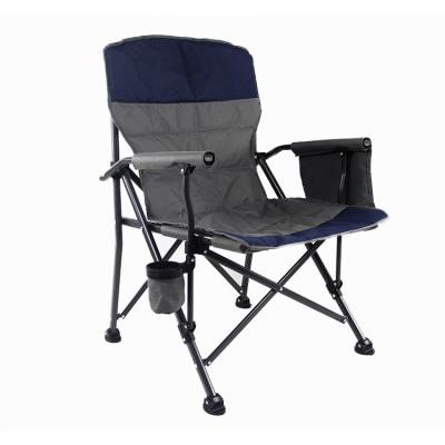 China OEM Modern Metal Frame Folding Lounge Chairs Metal Safe Black Compact Camping Chair for sale