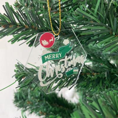 China Factory Direct Custom Acrylic White Acrylic Christmas Decor Plain Christmas Baubles Hanging Crafts for sale