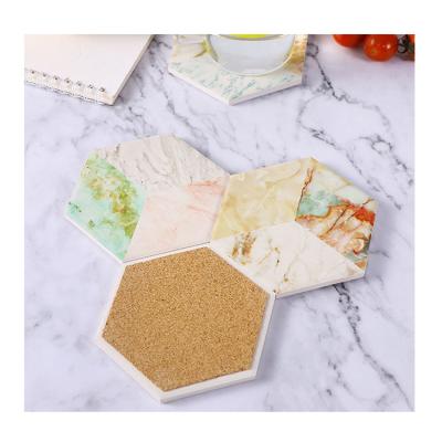 China 2021 Viable New Popular Custom Ceramic Car Coaster Ceramic Coaster For Drink Absorbent for sale