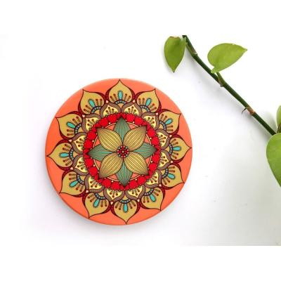 China Sustainable Support Customized Ceramic Coaster With Back Absorbing Cork Tea Coaster for sale