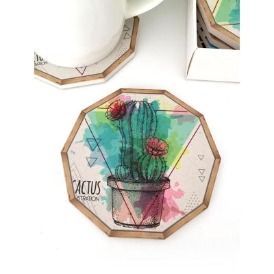 China Sustainable Custom Home Decorative Ceramic Coaster Absorbent Factory Price for sale