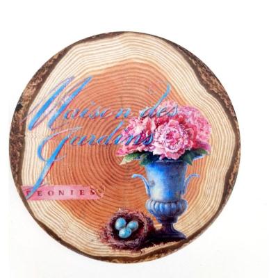 China 2020 Financial Institutions New Product Round Ceramic Coaster Beautiful Flower Pattern Coaster for sale