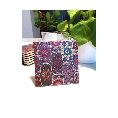 China Hot Selling Sublimation Ceramic Square Absorption Coaster Ceramic Drinks Coaster With Metal Bracket for sale