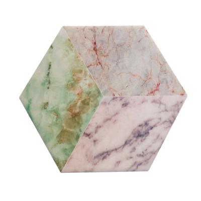 China Factory Price Sustainable Custom Eco - Friendly Hexagon Water Absorbent Ceramic Coaster for sale