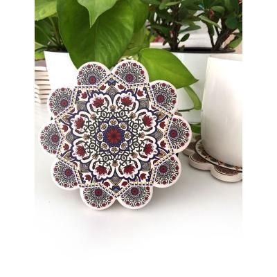 China Sustainable high quality ceramic place mats with various patterns printed with metal brackets for sale