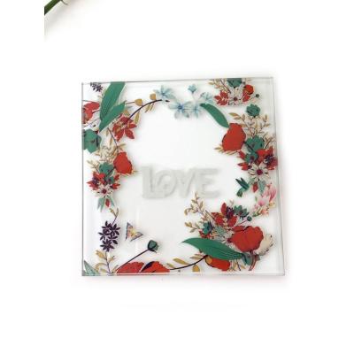 China Viable Wholesale Square Glass Coaster Tea Cup Coaster Manufacturer Price for sale