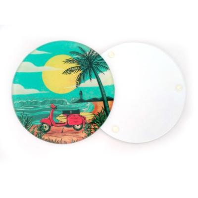 China Viable Promotional Blank Glass Sublimation Personalized Round Beverage Coaster for sale