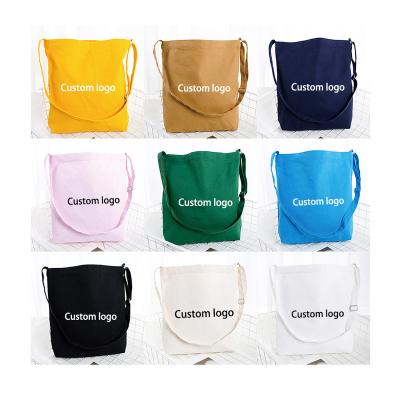 China Plain Reusable Eco Friendly Colorful Polyester Folding Unisex Custom Cross - Body Cotton Canvas Bags for sale