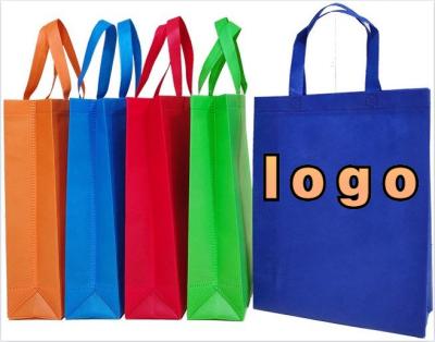 China Folding Custom Logo Packing Fabric 14 Color In Both Side 40-180 Gsm Shopping Bag With Logos for sale