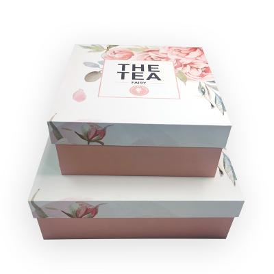 China Solid color simple gift box flower box wholesale exquisite rectangular shake/gift box drawer base/cover JE T'AIME for sale