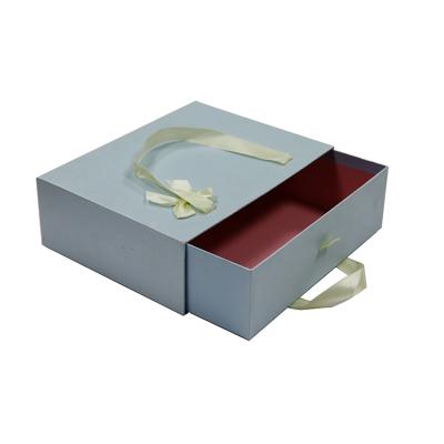 China flip/drawer design/drawer base lid nail polish paper box with foam insert carton gift box with ribbon for sale