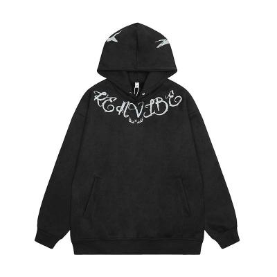 China QINH043 OEM Men's 3d Print Hoodie Custom Logo Embroidery French Terry Heavyweight Oversized Hoodies Pullover for sale