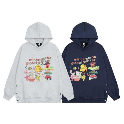 China QINH042 Pullover Heavy Workmanship Streetwear All Over Hoodie Wholesale Custom High Quality Digital Print Hoodie Men for sale