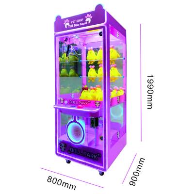 China Metal hot sale mini coin machine  pink Shop Design Coin Operated Crane Catch Stuffed Toys human claw machine toys for sale