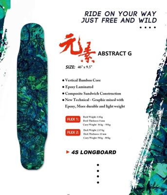 China Decks made of bamboo and fiberglass adult construction longboard for sale