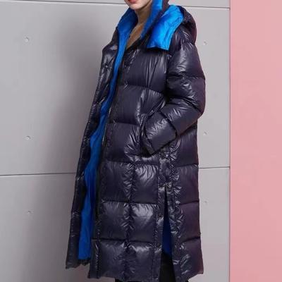 China YKH Wholesale 100% QUICK DRY Goose Down Winter New Arrival Women's Reversible Long Coat Warm Long Down Jacket for sale