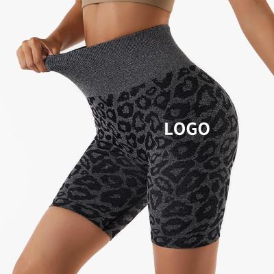 China BDK6135 Antibacterial Biker Shorts For Women , High Waisted Print Yoga Workout 9