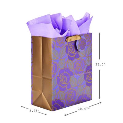 China Jewelry Handmade Fancy Gifts Clothing Retail Store Handle Luxury Packaging Paper Bag With Logo Print Gold for sale