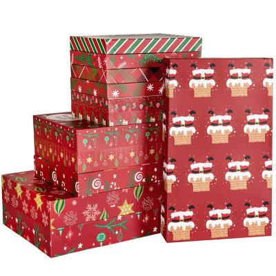 China Gift & Craft Fast Delivery High Quality Factory Price Cheap Christmas Boxes Assorted Size Holiday T-shirt Gift Paper Boxes With Lids for sale