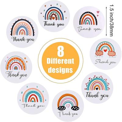 China Waterproof Rainbow Cloud Thank You Stickers, Thank You Labels Decorative Sealing Stickers for sale