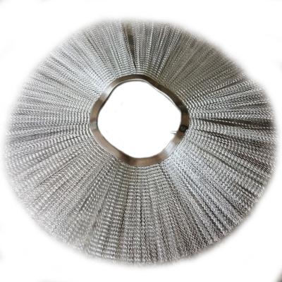 China Factory price steel wire road wafer ring convoluted brush for road sweeper for sale