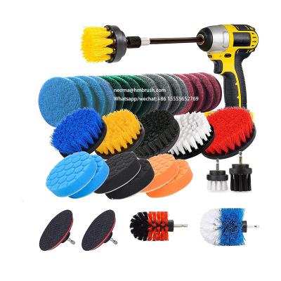 China Sustainable Drill Brush Scrub Pads 37 Piece Power Scrubber Cleaning Kit - All Purpose Cleaner Scrubbing Cordless Drill for sale