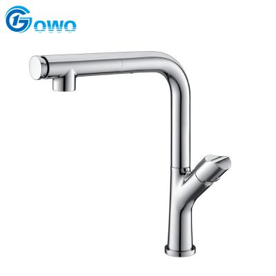 China Modern Small Size New Design Brass Material Pull Out Head Two Function Kitchen Faucet for sale