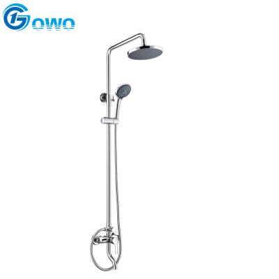 China Without Slide Bar Brass Faucet Stainless Steel Chrome Shower Hose Bath Shower Faucet Set for sale