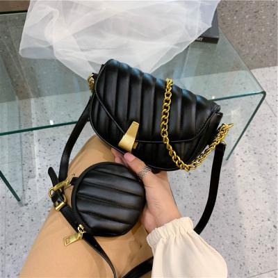 China Fashion 2023 Hot Saddle Cross Body Leather Bags Women Handbags Ladies High Quality Purses Messenger Shoulder Hand Bags for sale