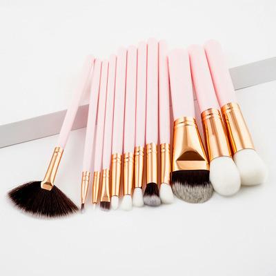 China Angular Blush Hot 12pcs Makeup Brush Set Beauty Tools Foundation Brush Fan Sweep Foreign Trade Hot Makeup for sale