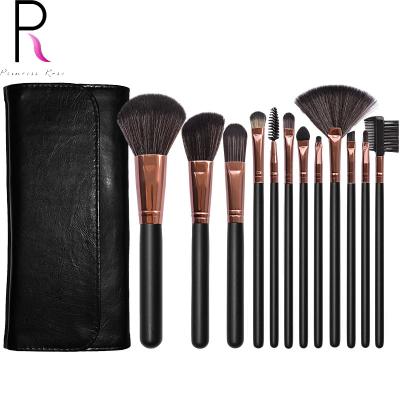 China Angular Blush Leather Products 12pcs Private Label Makeup Brush Set Makeup Bag Eyelash Maquillaje Girl for sale