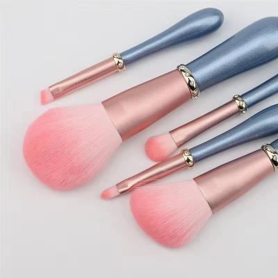 China Angular Blush New Online Princess Rose 5 Pieces High Quality Fashion Makeup Pink Brush With Box Exquisite Makeup for sale