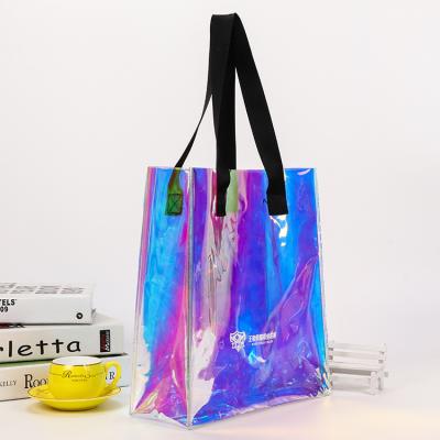 China Raymond Wholesale Transparent Fashion Holographic Durable Waterproof PVC Bag Travel PVC Makeup Cosmetic Bag, High Quality Custom Clear PVC Zipper Plastic Bag for sale