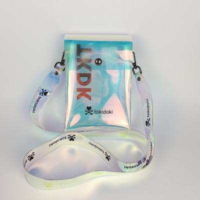 China Waterproof Durable PVC Holographic Bag Custom Fashion Waterproof Clear Transparent PVC Hologram Bag PVC Cosmetic Bag for sale