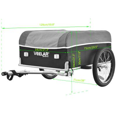 China Heavy Duty Load Bike Trailer VEELAR Best Sale Bike Luggage Storage Carrier Cart Transport Bicycle Cargo Black Steel Trailer for sale