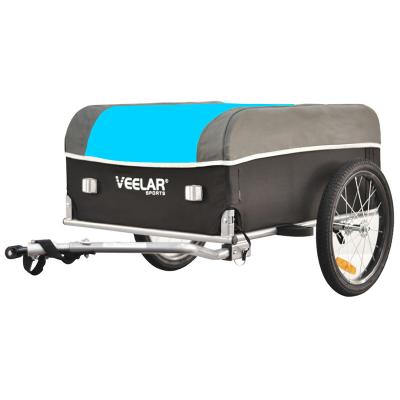 China Heavy Duty Load Bike Trailer VEELAR 600D Canvas Cover Metal Cargo Bike Trailer Loading Heavy Duty Bicycle Trailer for sale