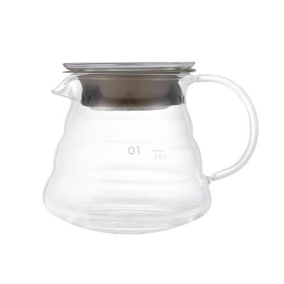 China Sustainable Coffee Utensils High Boron Glass Hand Brewed Coffee Pot Filter Pot for sale