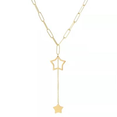 China FASHIONABLE 316L stainless steel jewelry does not lose color in star pentagon minimalist necklace wholesale current tassel for sale