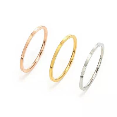 China FASHIONABLE Single Ring 1mm Stainless Steel Couples Non-fading Ring for sale