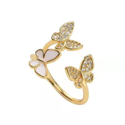 China Fashion Personality Butterfly Ring Micro Jewelry Set Fashion Trendy Jewelry Women's Ring Zirconia Ring for sale