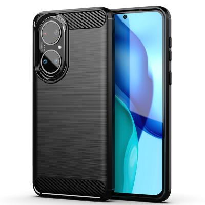 China Soft Contracted Back Sublimation Carbon Fiber TPU Shockproof Silicone Mobile Phone Case Cover Accessories For HUAWEI P50 for sale