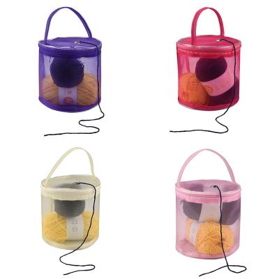 China Round Storage Bag Yarn Knitting Organizer Tote For Easy Knit Kntting Tools for sale